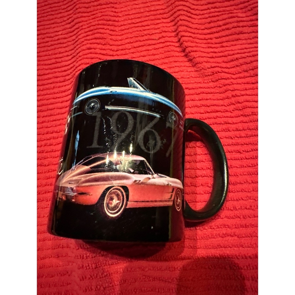 Chevrolet Corvette C2 Coffee Mug 63-67 Sting Ray Black Ceramic Car Enthusiast.